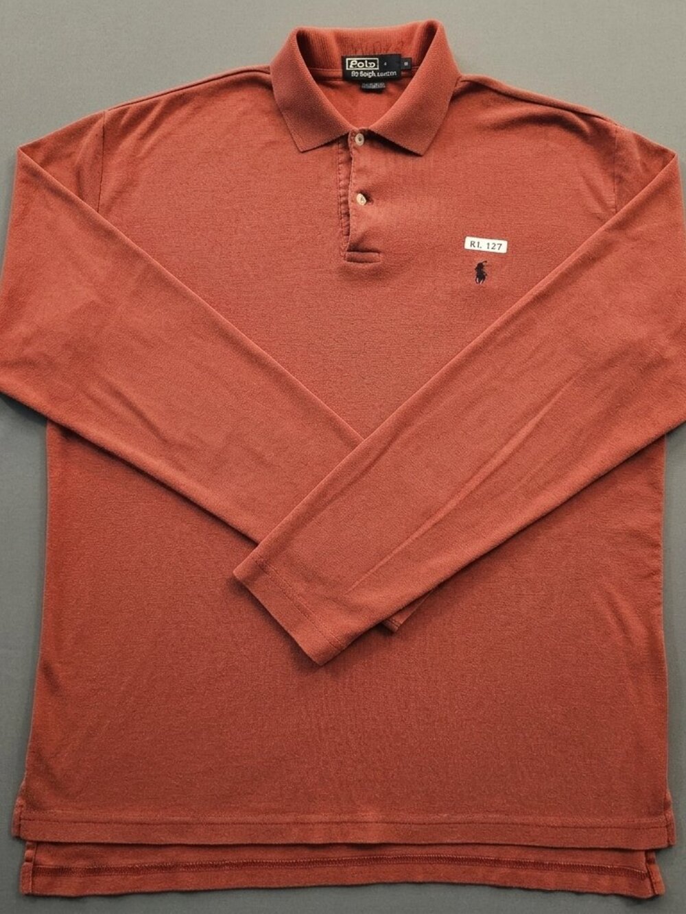 Polo Ralph Lauren Long Sleeve Polo Shirt - Terracotta Orange - Medium